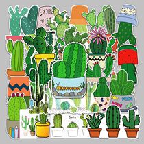 50 pieces of cactus plant waterproof graffiti stickers Suitcase Scooter computer flat Cartoon Decorative Stickers