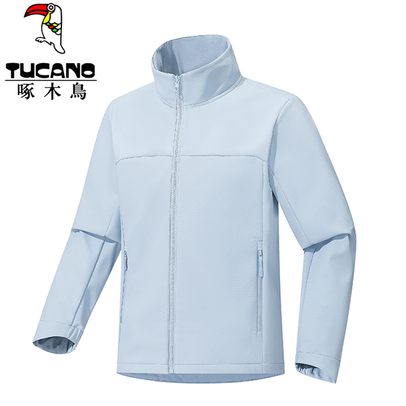 Woodpecker Outdoor Fleece-Lined Softshell Jacket Unisex Long-Sleeve Workwear Commuting Work Jacket