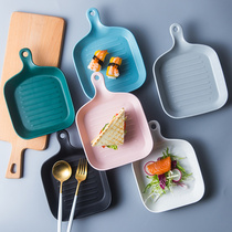 Nordic Ceramic Square Dish Home Breakfast count Heart tray Dish Meal Pan Meal Tray Cutlery Baking Baking Tray