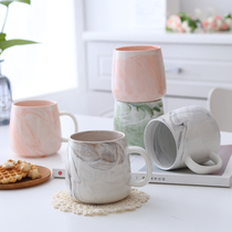 Creative Marble Textured Ceramic Mark Cups Office Water Glass Coffee Cup Eurostyle Home Lovers Pair Cup Teacups