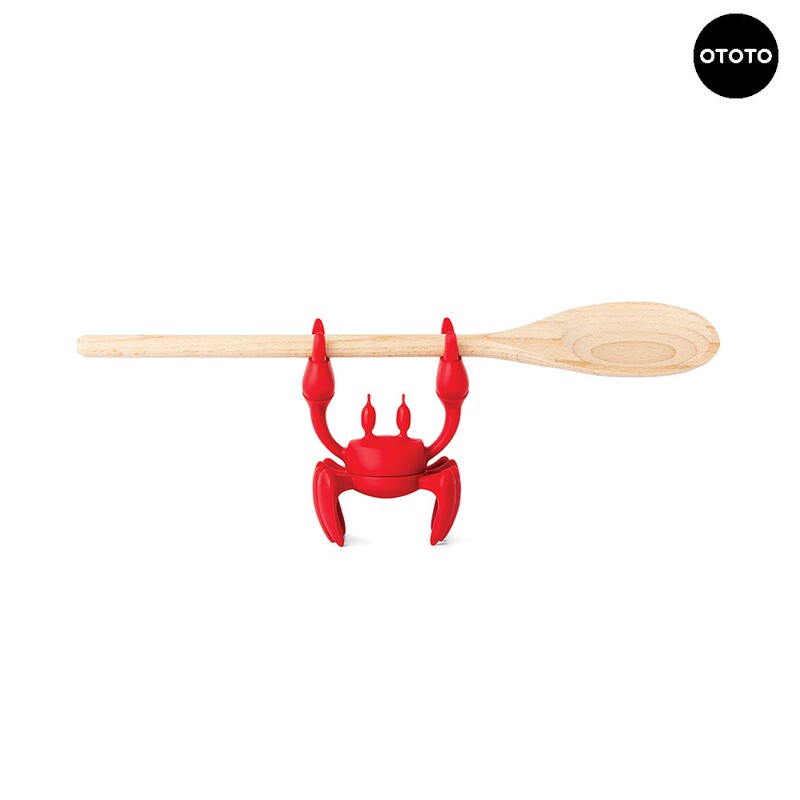 Ototo Crab Spoon Rest Red Silicone Material Radiator Creative Kitchen Chopstick Holder Spoon Rest