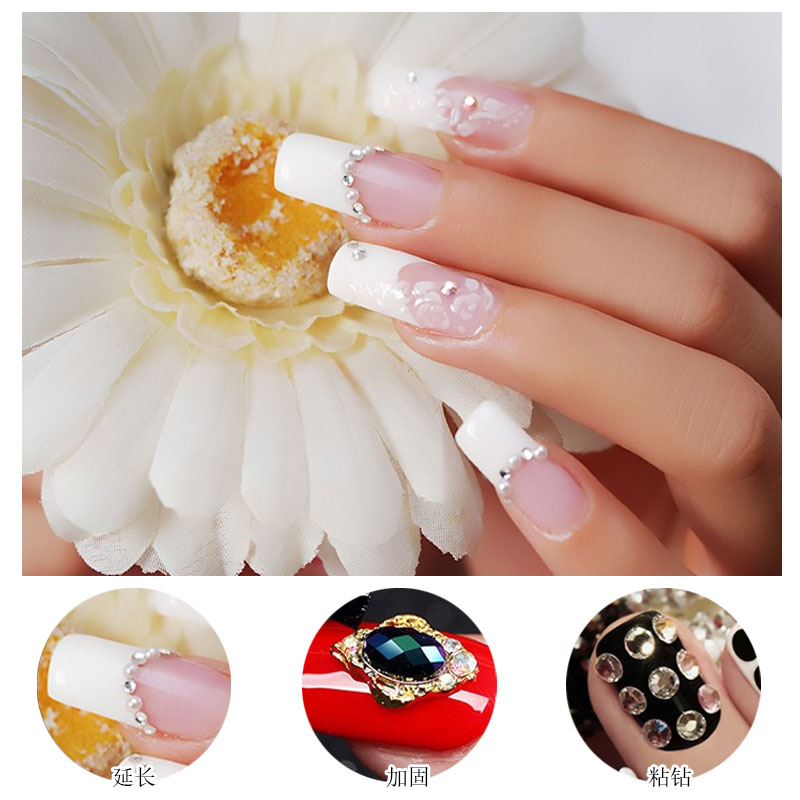 Mở rộng bộ nhựa công cụ làm móng hỗ trợ giấy miễn phí mà không cần hỗ trợ móng tay nhanh chóng mở rộng dính kim cương trang sức không đau keo pha lê kéo dài - Công cụ Nail vẽ cọ bản