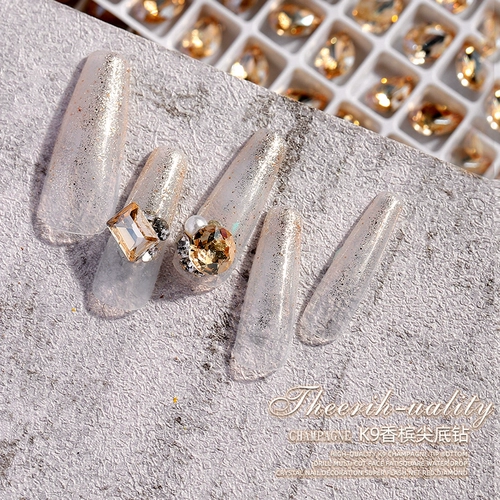 Чистый красный K9 Crystal Nail Tripper Diamond Diamond Driall Drill Champagn