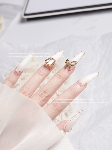 Украшение для ногтей с бантиком, цирконий, лебедь в форме сердца, популярно в интернете, кошачий глаз, четырехлистный клевер