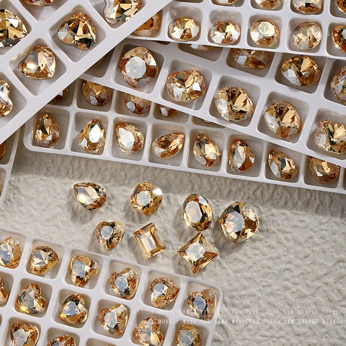 Чистый красный K9 Crystal Nail Tripper Diamond Diamond Driall Drill Champagn