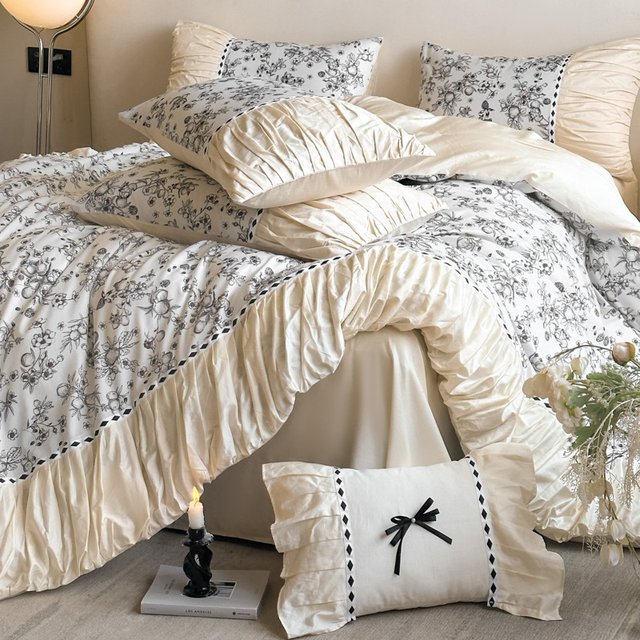 Class A French high-end romantic pure cotton four-piece set