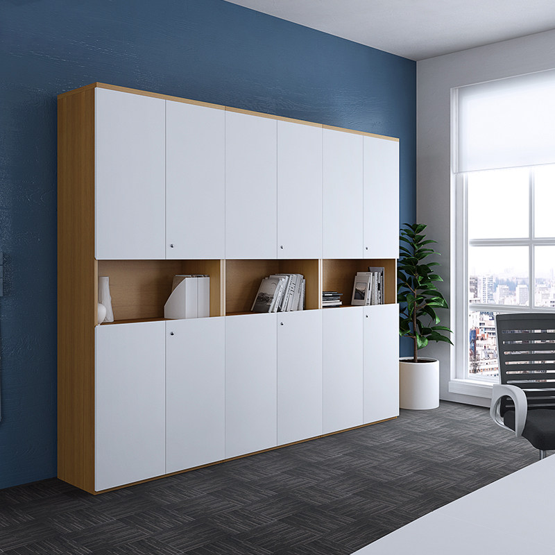 Cabinet Information cabinet Wooden Boss Bookcase Plate type Archives Storage Storage Cabinet Office Background Documents Cabinet