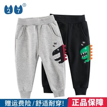 27kids brand childrens clothing autumn Korean childrens pants autumn and winter plus velvet baby boys sports pants Leisure