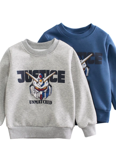 Осенняя детская бархатная утепленная толстовка, детский демисезонный робот для мальчиков, детская одежда