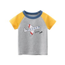 27kids boys cotton thin Korean childrens clothing summer 2021 models short sleeve t-shirt half sleeve baby Summer clothes