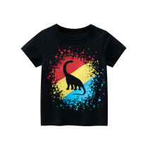 27kids boys cotton thin 2021 summer childrens clothing cartoon dinosaur short sleeve T-shirt childrens baby clothes summer clothes