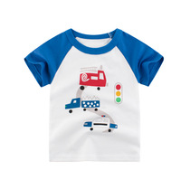 27kids boys cotton thin childrens clothing summer new 2021 boys and children short sleeve T-shirt Korean summer