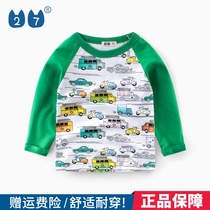 27Kids childrens clothing autumn childrens long sleeve T-shirt baby base shirt boys clothes full of printed Tide brand Cotton autumn clothes