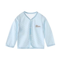 Baby tops bamboo fiber summer ultra-thin long-sleeved cardigans for boys and girls air-conditioned clothes for toddlers and babies bottoming pajamas