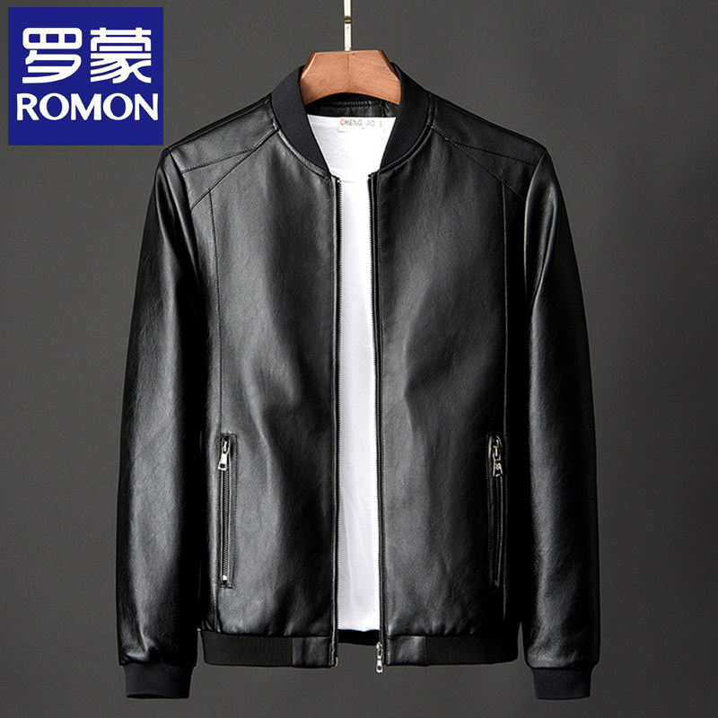 Кожаная куртка Romon leather, мужская куртка, весенне-осенняя кожаная куртка, мужская повседневная 2025 новая мотоциклетная одежда, зима, большие размеры