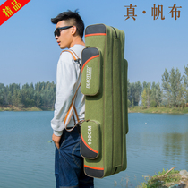 Special fishing gear pack canvas 1 2 m wide three layer fishing bag 3 layer pole pack 80cm sea pole bag