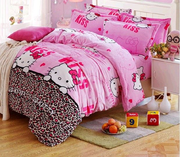 Mùa hè đôi 1.8 2.0 m bốn mảnh đặt leng keng mèo quilt cover cotton 1.5 sheets ba mảnh sinh viên cotton