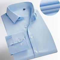 Голубая модальная ткань, без карманов, версия с длинными рукавами.