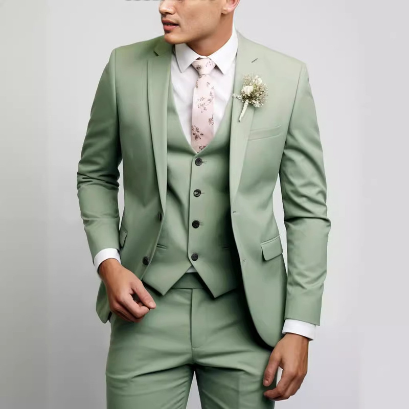 High-End Korean-Style Three-Piece Suit, Trendy Slim-Fit Business Casual Men's Formal Suit Jacket