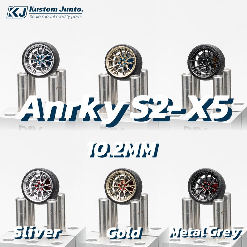 Kj Model Anrky S2-X5 1/64 Small Scale Modified Car Wheel Hub with Tire 10.2mm Bmw