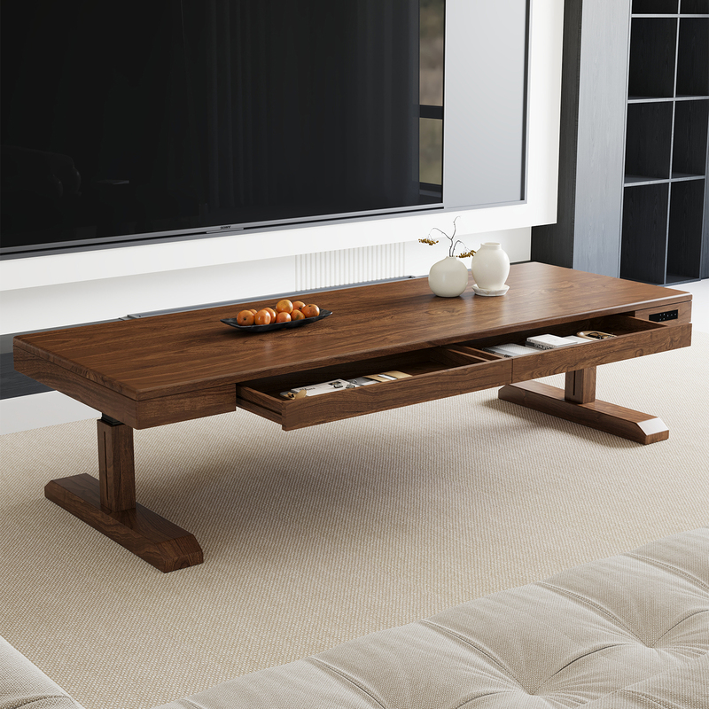 Tanmuji North American Black Walnut Living Room Smart Electric Lift Table Coffee Table Rectangular Office Computer Desk Tanmuji North American Black Walnut Living Room Smart Electric Lift Table Coffee Table Rectangular Office Computer Desk