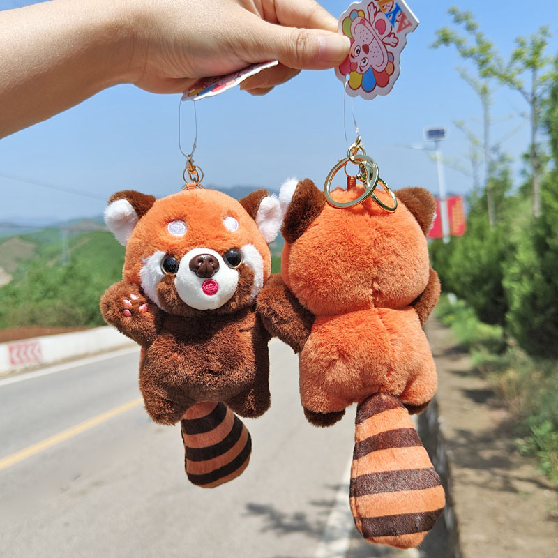 Internet-Famous Red Panda Keychain Raccoon Plush Toy Doll Backpack Pendant Decoration Chengdu Base Gift