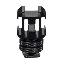  Universal camera Rotating gimbal Three-head hot shoe base Flash multi-function bracket accessories