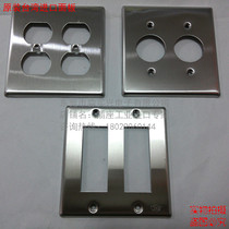 Taiwan imported socket panel Longguang LKEW large 120 type stainless steel white iron cover plate double American panel