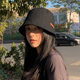 CalbouKimct sun protection fisherman hat women's casual travel basin hat fashion large head circumference sunshade face small hat