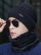 CalbouKimct hat men's winter warm woolen hat knitted pullover hat cycling winter men's scarf hat