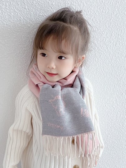 CalbouKimct children's scarf winter cashmere boys and girls autumn and winter scarf new cute baby scarf