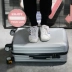 Hành lý nữ xe đẩy trường hợp phổ biến bánh xe vali nam 20 hộp mật khẩu sinh viên hộp da 24 inch 26 thời trang Hàn Quốc Va li