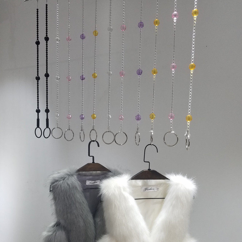Crystal Rings Hook Long Hook Clothing Shop Hanger Rack rack Color Bead Chain Zi Hanging Clothes Hanging Hanger