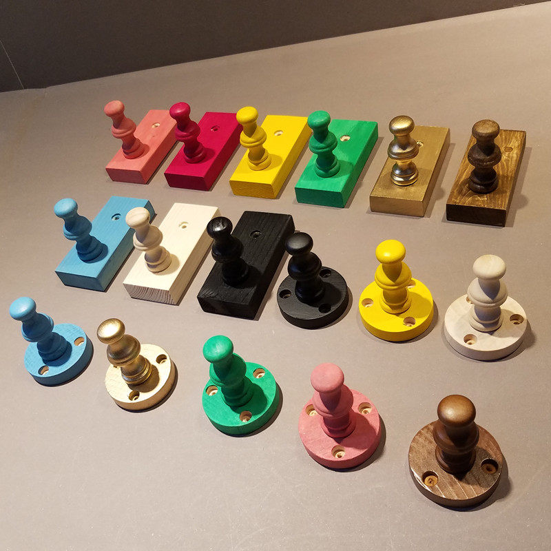 Clothing Hook Wood Single Hook Retro Show Rack Upper Wall Clothing Rack Gold Eurostyle Point Hanging Women's Clothing Store Shelves