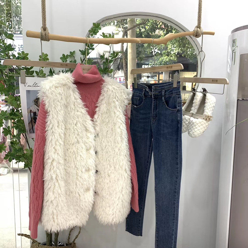 Clothing store hanging ring display rack on the wall clothing rack branch side hanging window retro hemp rope wooden stick hanger hanger