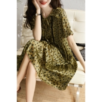 RAGR unlimited fungus edge pleated shoulders high-tech burning flower polka dot doll skirt