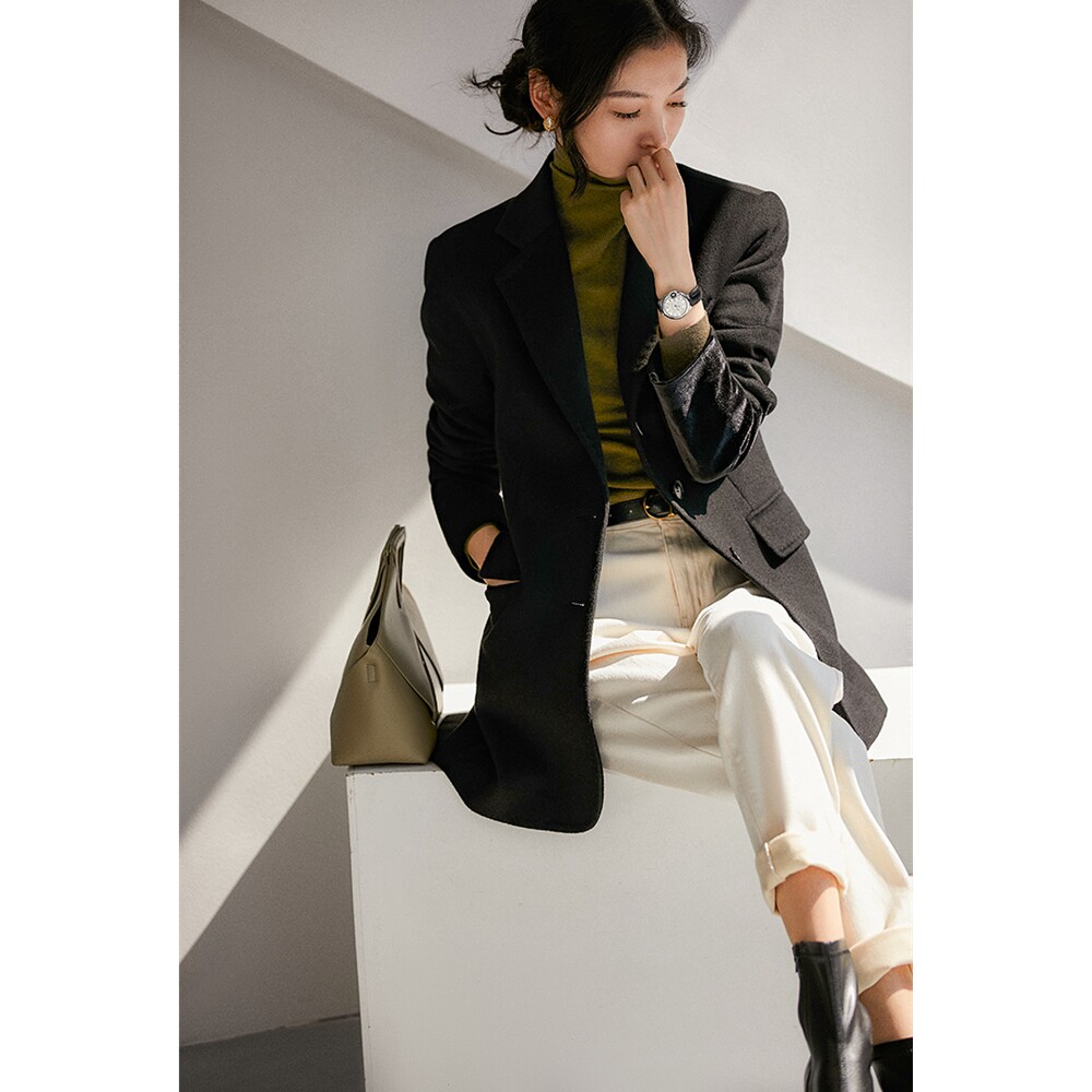 RAGR Big M accent Lady~ luxury series wool and cashmere double-sided woolen raglan suit