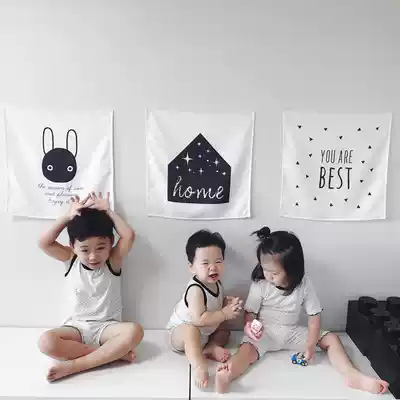 ins hanging cloth Children's room decoration tapestry Nordic style baby photo background cloth simple household hanging cord tapestry