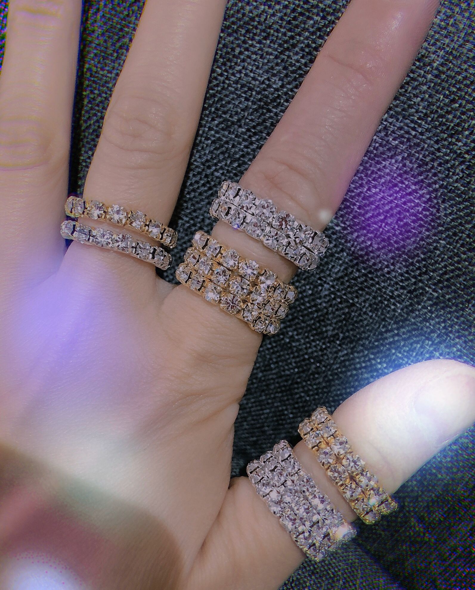 Fashion Elastic Water Drill Ring Sexy Temperament Flash Drilling Tightness ring Bodybuilding Fitness Photography Ornament