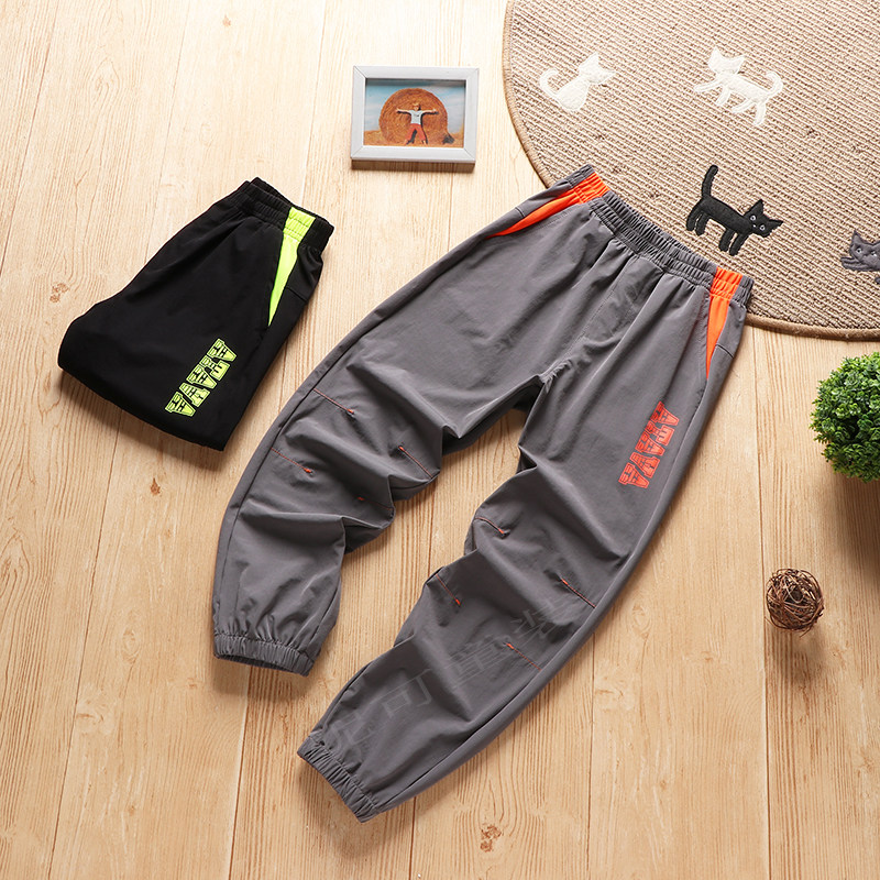 Boy's speed dried pants summer thin elastic outdoor sports trousers in large children's pants