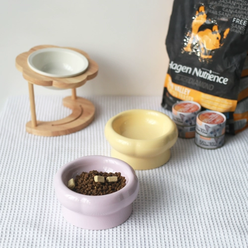 Кошачья чаша керамическая чаша для питомца Большая -диаметром кошачья миска для собачьей корм для собак Антиогистратная защита защита шейки матки шейки матки с двойной миской вода миска