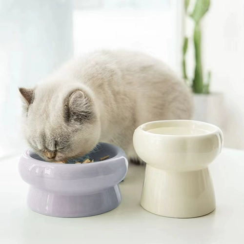 Кошачья чаша керамическая чаша для питомца Большая -диаметром кошачья миска для собачьей корм для собак Антиогистратная защита защита шейки матки шейки матки с двойной миской вода миска
