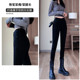 Smoke Grey High Waist Jeans Women's Spring Summer Spring Autumn 2024 New Slimming Tight Stretch Nine-Point Small Legs Trendy Pants