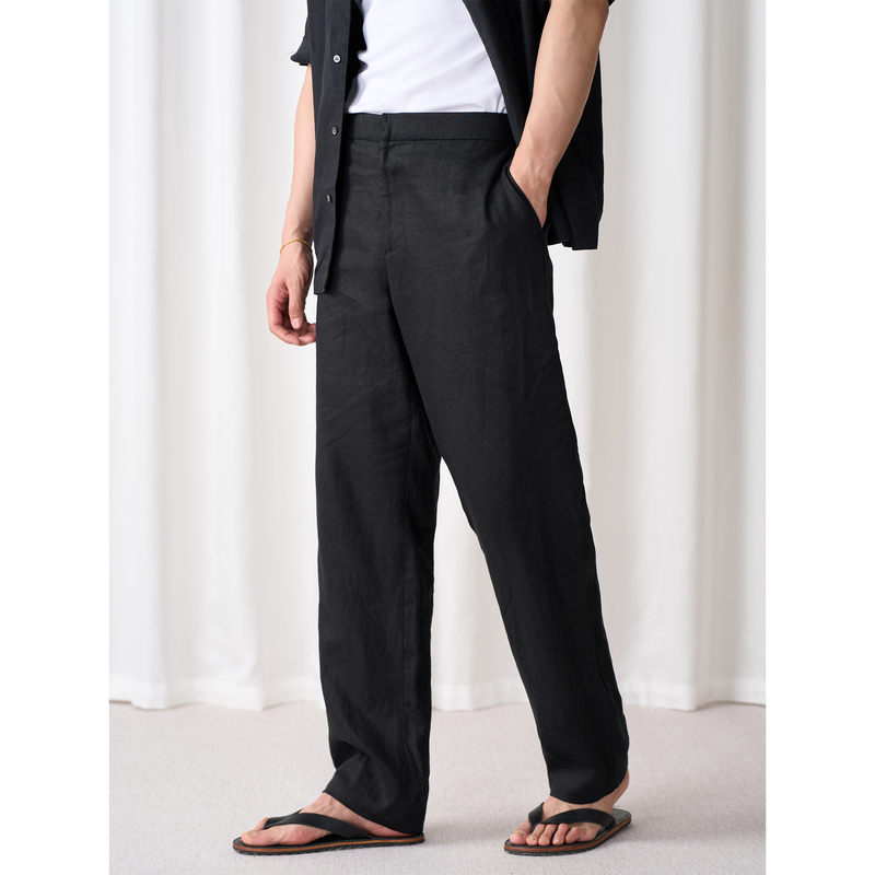 Linen Summer Pants for Tall Men, Extra Long French Linen Trousers, 100% Linen Drawstring Casual Pants Linen Summer Pants for Tall Men, Extra Long French Linen Trousers, 100% Linen Drawstring Casual Pants