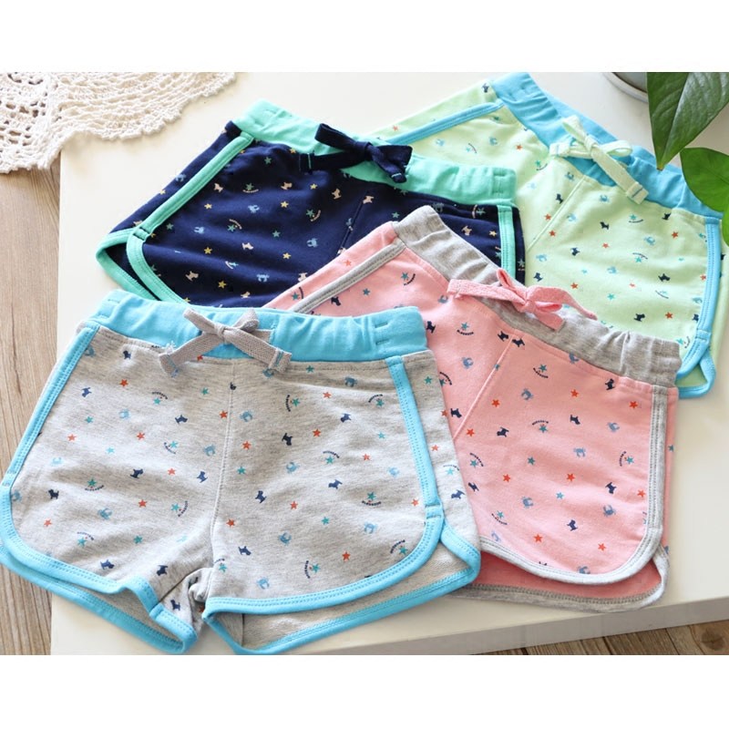 Blue Dog Home Girls Boys Shorts Outside Wear Summer Thin Cotton Baby Kids Pants Kids Beach Pants