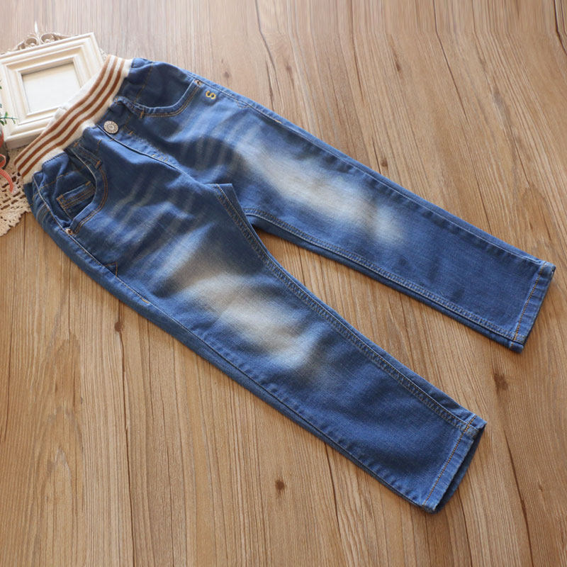 Girl Boy Jeans Spring and Autumn New Han Edition Children's Kids Package Pants Soft Flexibility Leisure Pants