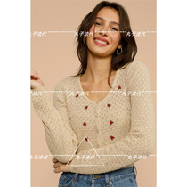 rouje French flower embroidery sweet sweater knitted cardigan short coat 21 autumn winter womens GIOVANNA