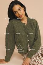 rouje French Retro Twist Knitted Cardigan Loose Coat Knitted Cardigan Loose Jacket 21 Autumn Winter Women