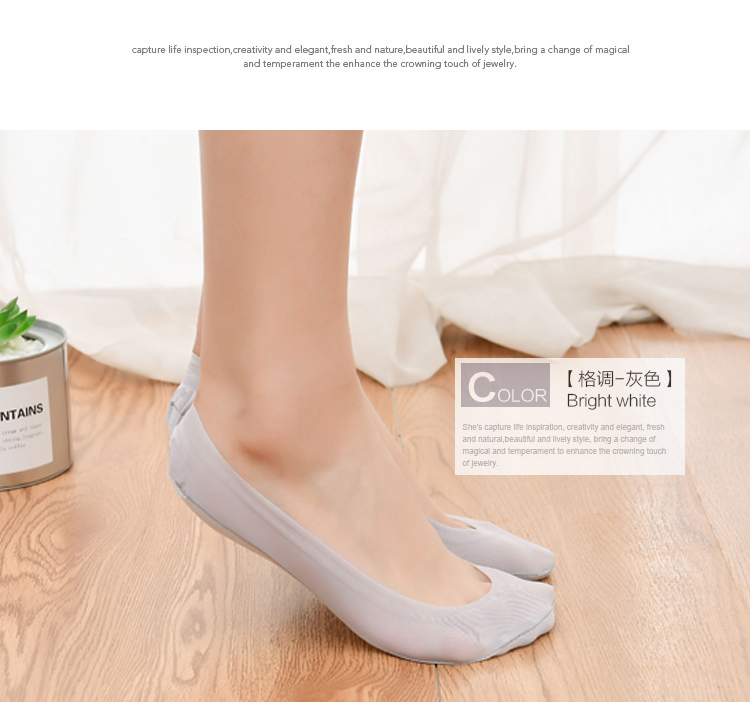 5 cặp vớ nữ ren vớ thuyền cotton nông miệng vớ vô hình silicone non-slip mùa hè phần mỏng phụ nữ bít tất mùa hè