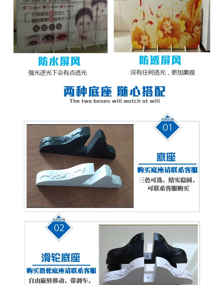 Hot phòng khách kiểu Địa Trung Hải đơn giản hiện đại màn hình vải di chuyển màn hình gấp 3d nền cửa sổ khách sạn phân vùng - Màn hình / Cửa sổ vách ngăn phòng khách bằng gỗ